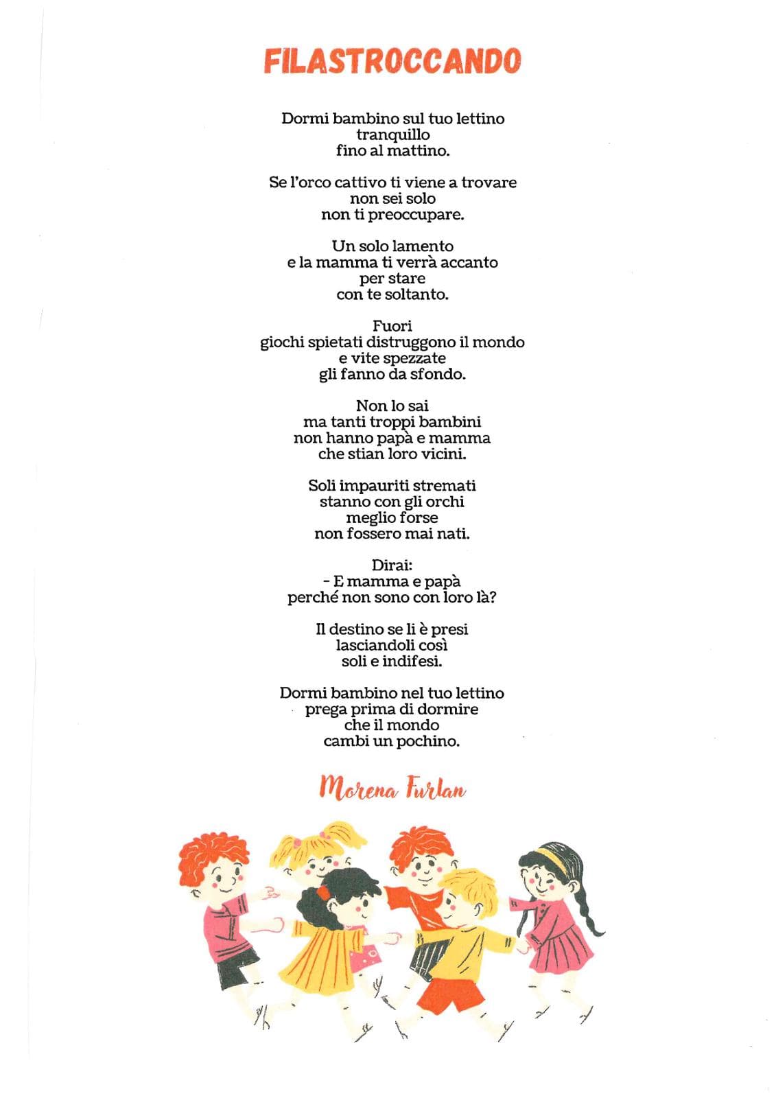 “Filastroccando”: una poesia per gli orfani di femminicidio, dono di Morena Furlan ad Edela